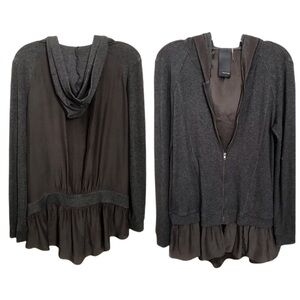 NWT Revolve Heather Silk Jersey Hoodie full zipper